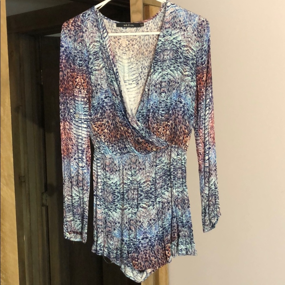 Multi color long sleeve romper